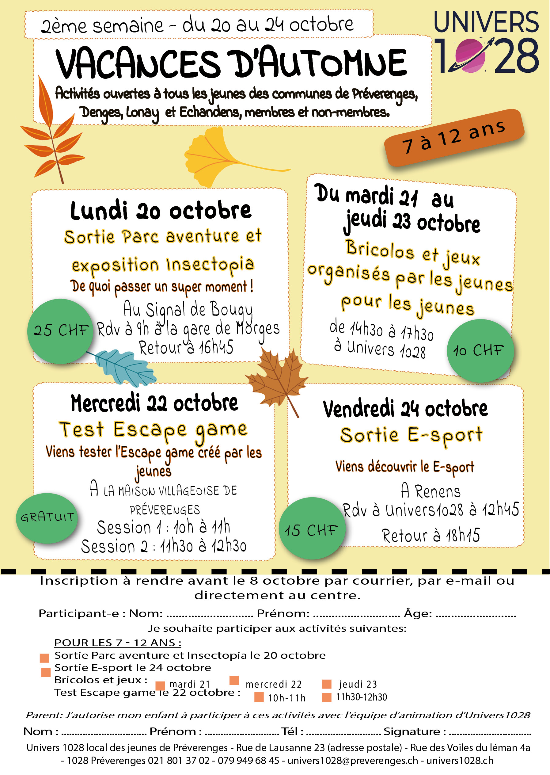 Flyers vacances d'octobre 2025